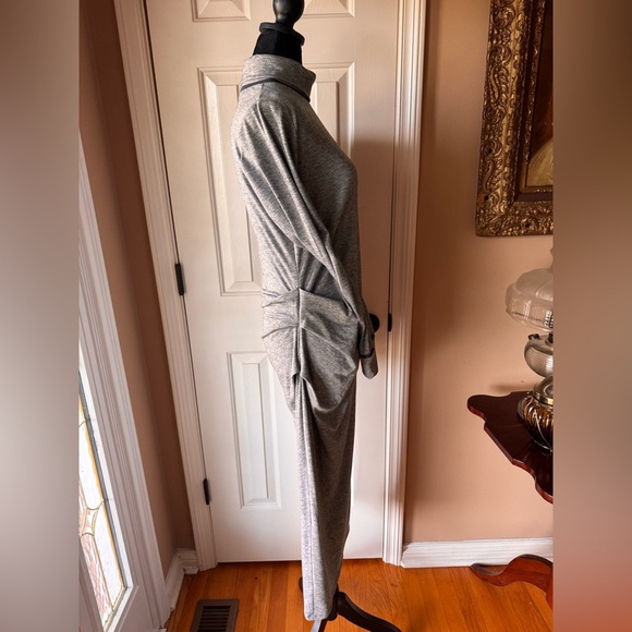 Athleta Heather Gray Long Sleeve Turtleneck Midi Dress - Picture 10 of 13
